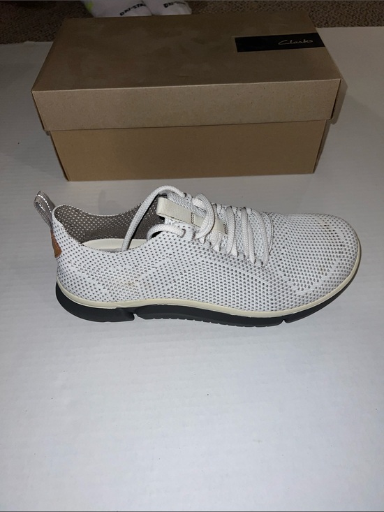 Clarks Other - Clarks Men’s White Knit Lace-Up Sneaker with Black Sole